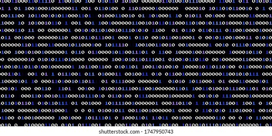 Abstract futuristic background with binary code, cyberspace matrix with digits. 