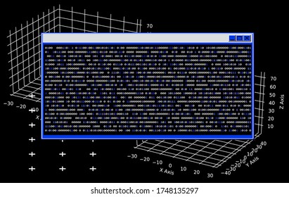 Abstract futuristic background with binary code, cyberspace matrix with digits. 