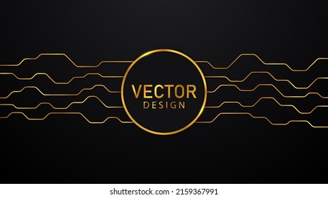 Abstrakter futuristischer Hintergrund. Schwarz-Gold-Farbe. Vektorgrafik