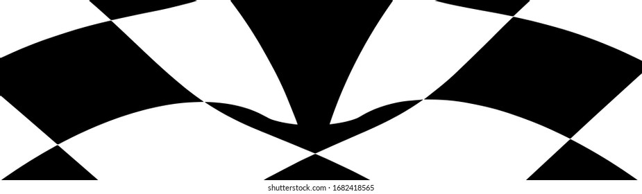 Abstract futuristic background of black and white squares. Twisted illustration.