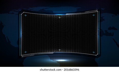 abstract futuristic background of blue and black technology sci fi frame document software display hud ui