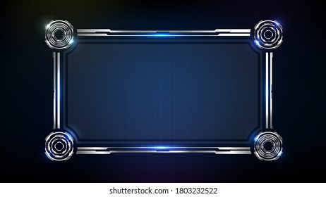 fondo futurista abstracto del marco de ciencia ficción de la tecnología de brillante redondeo de círculo azul. hud ui