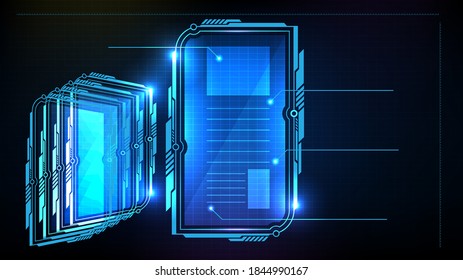fondo futurista abstracto de la tecnología brillante azul sci frame hud ui