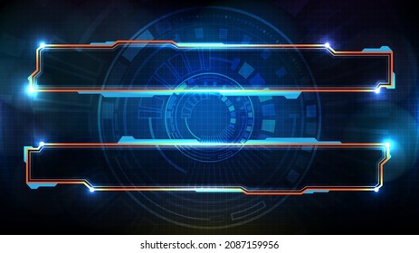 abstract futuristic background of blue glowing technology sci fi frame hud ui lower third