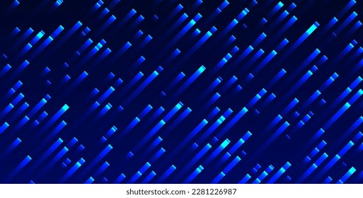 Abstract Futuristic Background with Blue Glowing Light Effects. Diagonal Speed Color Lines Vector Illustration. Fast Motion Glow Effect.