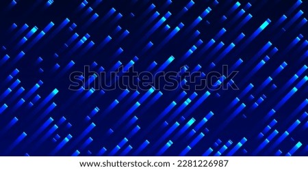 Abstract Futuristic Background with Blue Glowing Light Effects. Diagonal Speed Color Lines Vector Illustration. Fast Motion Glow Effect.