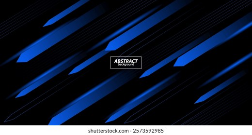 Abstract futuristic background blue background overlapping layers on dark space for design. Arrow speed background concept. Vector Eps10