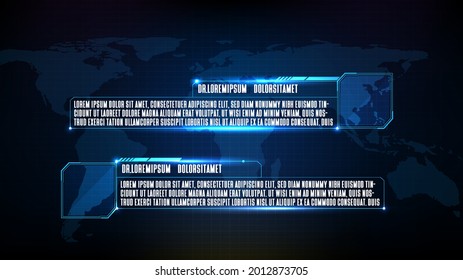 abstract futuristic background of blue technology sci fi frame, hud ui topic, lower third button bar