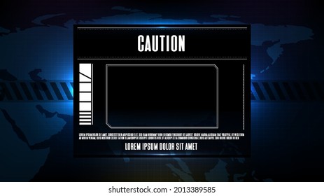fondo futurista abstracto del marco de ciencia ficción de tecnología azul, tema hud ui, barra de botón inferior del tercer botón