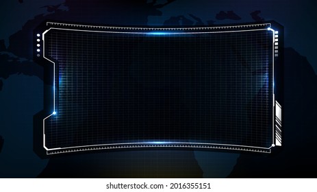 fondo futurista abstracto del marco de ciencia ficción de tecnología azul, tema hud ui, barra de botón inferior del tercer botón