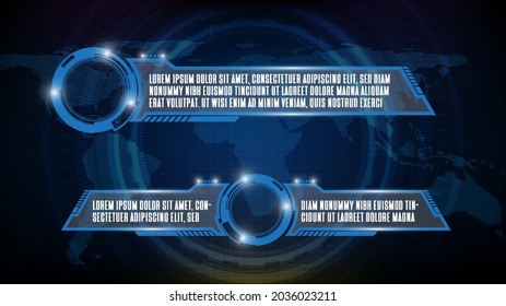 Abstract Futuristic Background Of Blue Technology Sci Fi Frame, Hud Ui Topic, Lower Third Button Bar