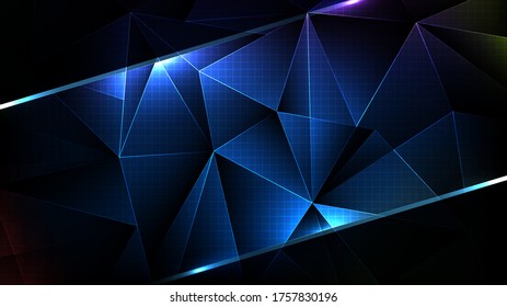 abstract futuristic background of blue triangle pattern Geometrical Background