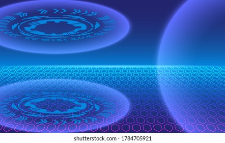 Abstract futuristic background with bright flashes, rays and neon network. EPS10