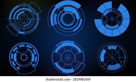 Abstract futuristic background of Circle interface sci fi frame hud ui collection