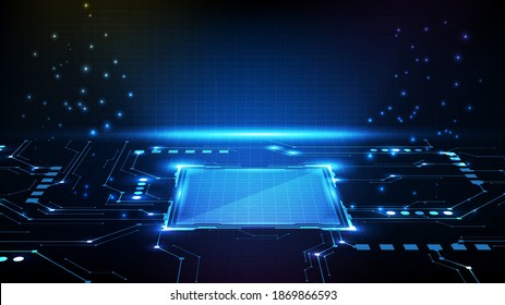 Abstract futuristic background of Circle interface sci fi frame hud ui with circuit line