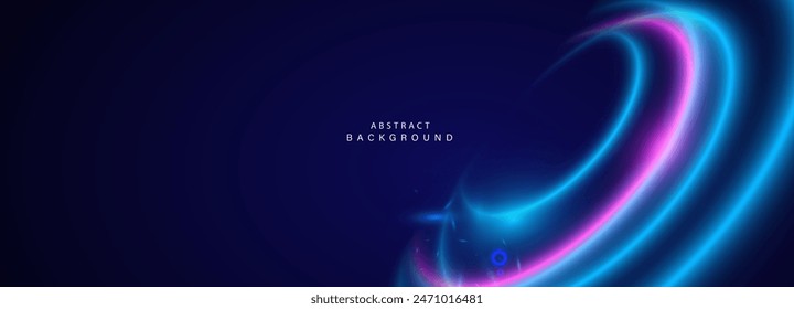 Abstractas fondo futurista con líneas circulares brillantes. Ilustración vectorial.