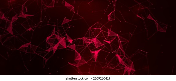 Abstract futuristic background. Connection of triangles and dots
