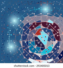 Abstract futuristic background consisting of interconnected circles
