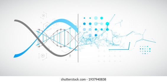 Abstract futuristic background for design works.
Science template, wallpaper or banner with a DNA molecules.