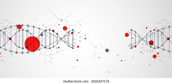 Abstract futuristic background for design works.
Science template, wallpaper or banner with a DNA molecules.