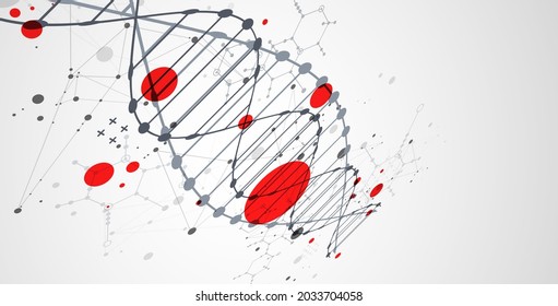 Abstract futuristic background for design works.
Science template, wallpaper or banner with a DNA molecules.