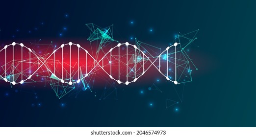 Abstract futuristic background for design works.
Science template, wallpaper or banner with a DNA molecules.