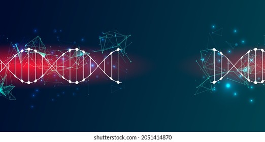 Abstract futuristic background for design works.
Science template, wallpaper or banner with a DNA molecules.