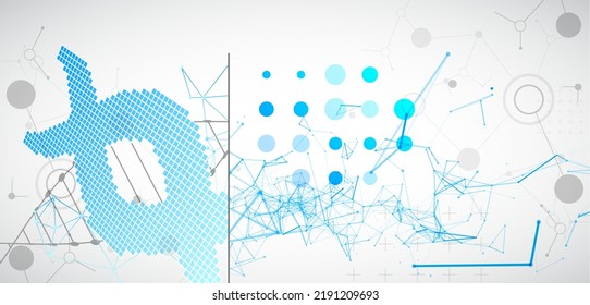 Abstract futuristic background for design works.
Science template, wallpaper or banner with a DNA molecules.