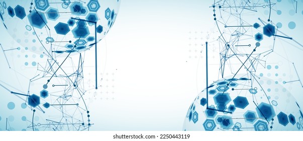 Abstract futuristic background for design works.
Science template, wallpaper or banner with a DNA molecules.