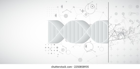 Abstract futuristic background for design works.
Science template, wallpaper or banner with a DNA molecules.