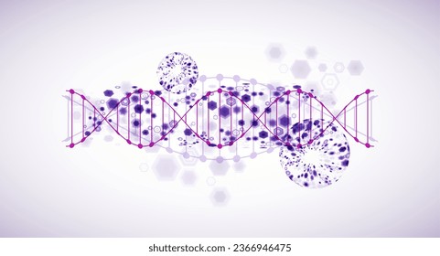 Abstract futuristic background for design works.
Science template, wallpaper or banner with a DNA molecules.