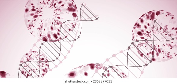 Abstract futuristic background for design works.
Science template, wallpaper or banner with a DNA molecules.