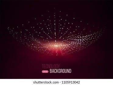 Abstract futuristic background with dots, lines and triangles. Vector illustration.