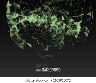 Abstract futuristic background with dots, lines and triangles. Vector illustration.