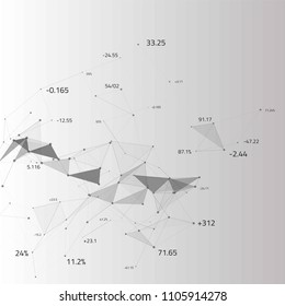 Abstract futuristic background with dots, lines and triangles. Vector illustration.