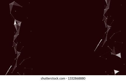 Abstract futuristic background with dots and lines. Vector illustration. Scientific and technological concept, molecular particles and atoms. Big data digital. Polygonal structure.