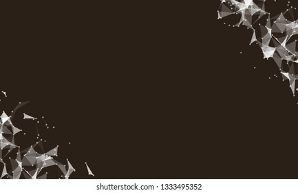 Abstract futuristic background with dots and lines. Vector illustration. Scientific and technological concept, molecular particles and atoms. Big data digital. Polygonal structure.