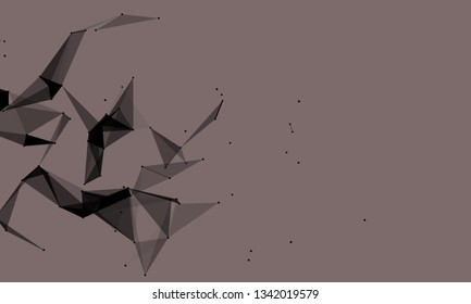 Abstract futuristic background with dots and lines. Vector illustration. Scientific and technological concept, molecular particles and atoms. Big data digital. Polygonal structure.