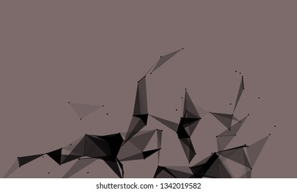 Abstract futuristic background with dots and lines. Vector illustration. Scientific and technological concept, molecular particles and atoms. Big data digital. Polygonal structure.