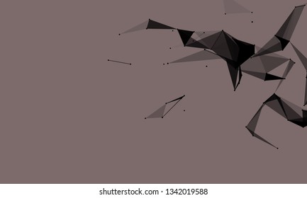 Abstract futuristic background with dots and lines. Vector illustration. Scientific and technological concept, molecular particles and atoms. Big data digital. Polygonal structure.