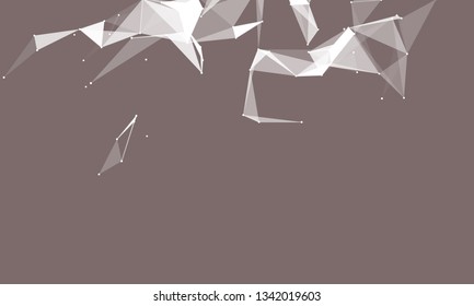 Abstract futuristic background with dots and lines. Vector illustration. Scientific and technological concept, molecular particles and atoms. Big data digital. Polygonal structure.