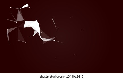 Abstract futuristic background with dots and lines. Vector illustration. Scientific and technological concept, molecular particles and atoms. Big data digital. Polygonal structure.