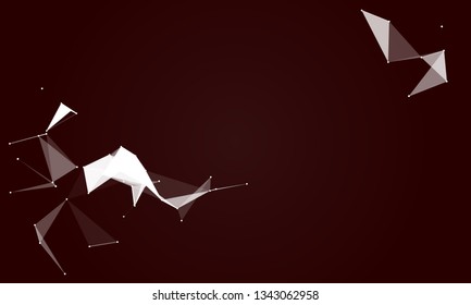 Abstract futuristic background with dots and lines. Vector illustration. Scientific and technological concept, molecular particles and atoms. Big data digital. Polygonal structure.