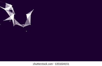 Abstract futuristic background with dots and lines. Vector illustration. Scientific and technological concept, molecular particles and atoms. Big data digital. Polygonal structure.