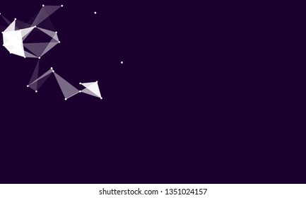 Abstract futuristic background with dots and lines. Vector illustration. Scientific and technological concept, molecular particles and atoms. Big data digital. Polygonal structure.