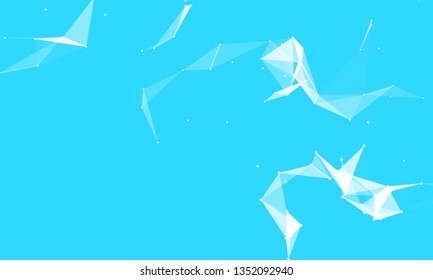 Abstract futuristic background with dots and lines. Vector illustration. Scientific and technological concept, molecular particles and atoms. Big data digital. Polygonal structure.