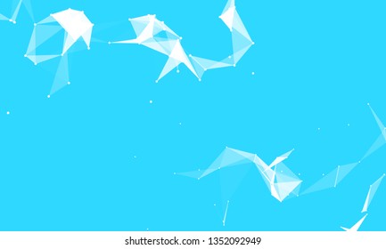 Abstract futuristic background with dots and lines. Vector illustration. Scientific and technological concept, molecular particles and atoms. Big data digital. Polygonal structure.