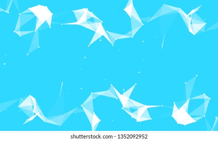 Abstract futuristic background with dots and lines. Vector illustration. Scientific and technological concept, molecular particles and atoms. Big data digital. Polygonal structure.