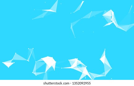 Abstract futuristic background with dots and lines. Vector illustration. Scientific and technological concept, molecular particles and atoms. Big data digital. Polygonal structure.