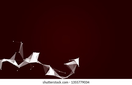 Abstract futuristic background with dots and lines. Vector illustration. Scientific and technological concept, molecular particles and atoms. Big data digital. Polygonal structure.